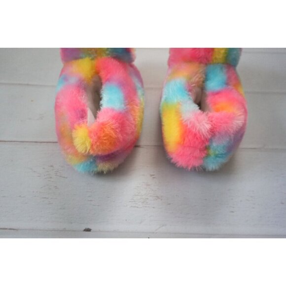 Rainbow Fluffy Alpaca Plushies Slippers - Size 11/12 - Picture 3 of 8